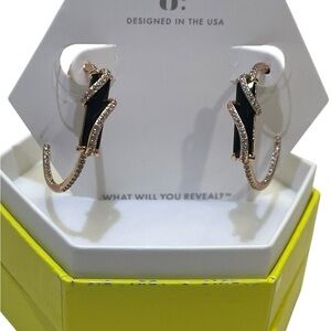 Bomb Party OG Earrings ER20117 "Winging & Blinging" Rose Gold/Black Onyx NIB